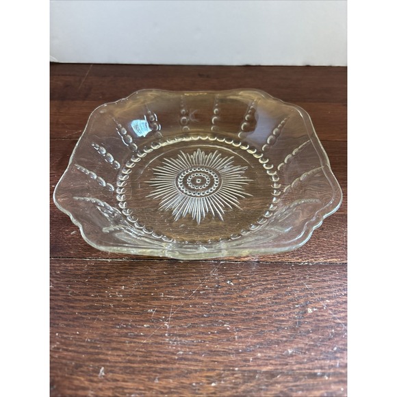 federal glass Other - VTG Federal Glass Clear Depression Glass 8" Square Bowl Columbia Pattern